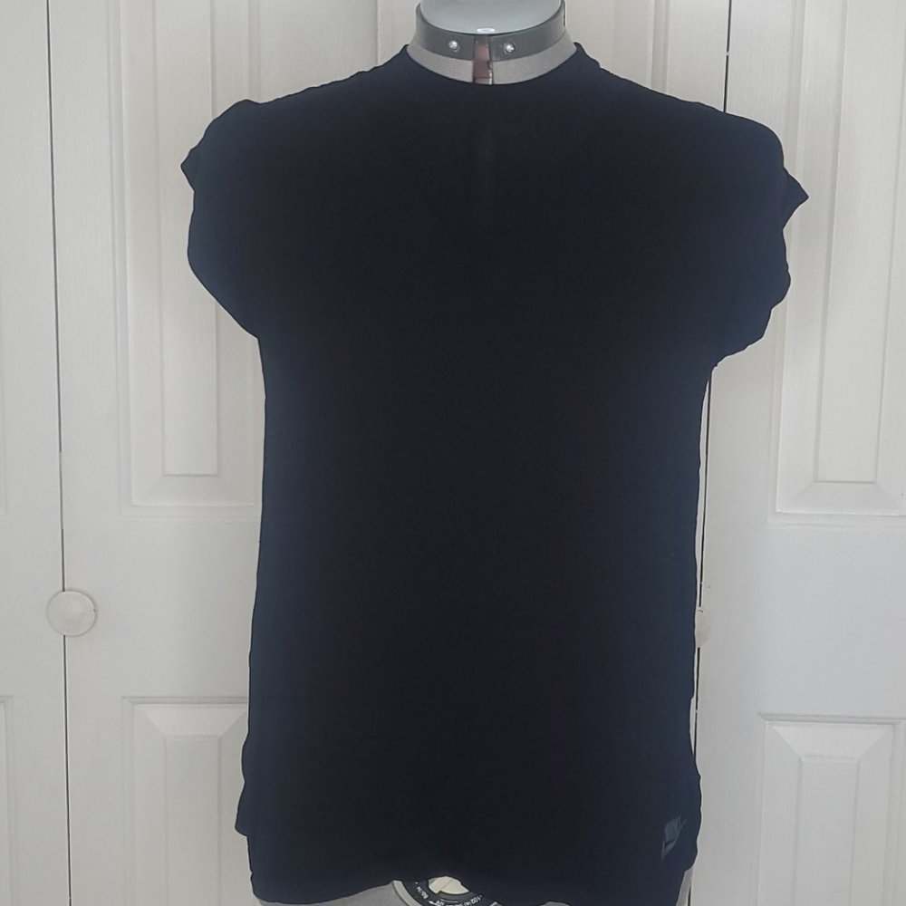 NIKE Black Short Sleeve Blouse Size S